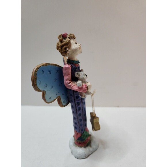 Heavensent Angel Figurine Russ Berrie Item No 13824 Girl Holding Cat And Star - Picture 12 of 14